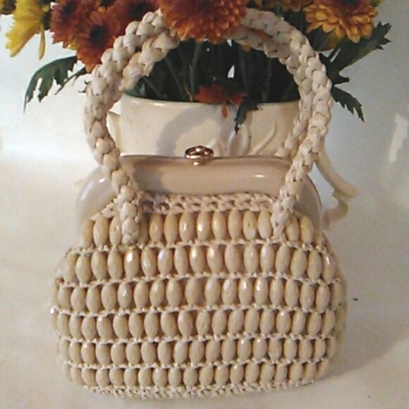 Vintage Italian Beaded Crocheted Bag - Picture 9 of 9